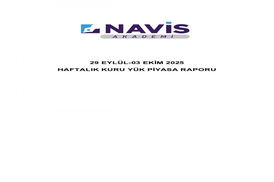 Haftalık Kuru Yük Piyasası Raporu 29 Eylül-03 Ekim 2025